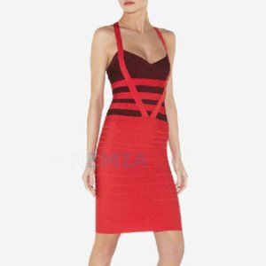 Colorblock Red Classic Bandage Dress Size XS